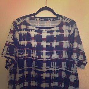 Dear Meadow top Anthropologie XL- VGUC blue red